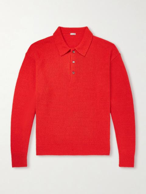 A.PRESSE Washed Silk Polo Shirt