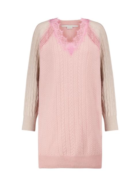 Stella McCartney Lace-trimmed wool minidress