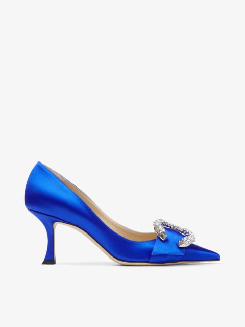 Melva 70
Ultraviolet Satin Pointed-Toe Pumps with Crystal Buckle