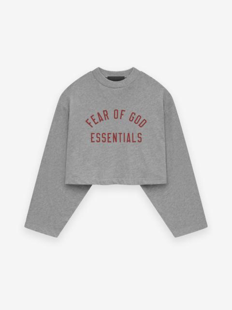 ESSENTIALS Womens Tri-Blend Cropped Longsleeve Shirt