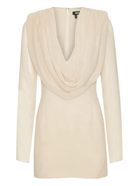 ROTATE cowl-neck long-sleeve mini dress