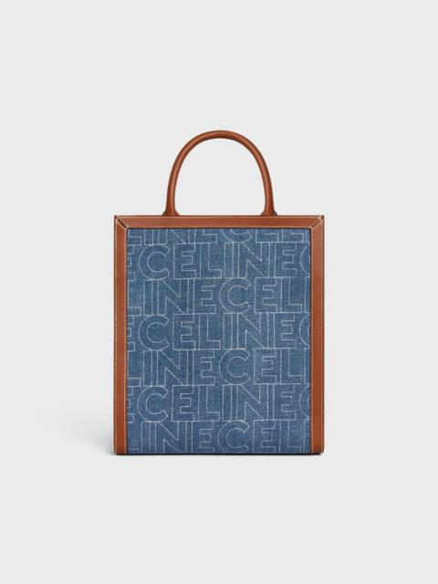 CELINE Small Vertical Cabas Celine in DENIM WITH CELINE ALL-OVER print