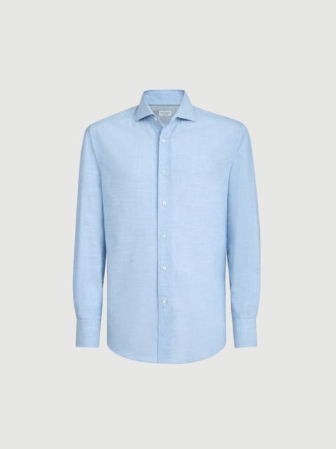 Brunello Cucinelli Lightweight Oxford slim fit shirt with spread collar