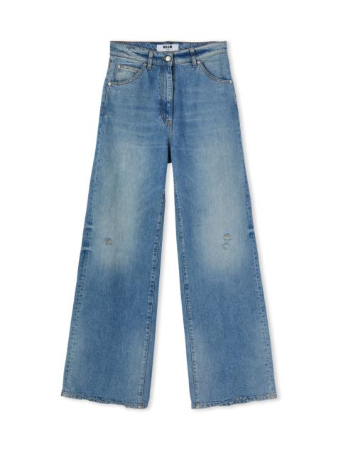 MSGM Solid color jeans with flared legs