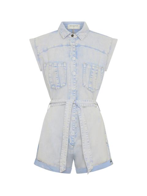 ONE TEASPOON Bandit Aviator Mini Denim Jumpsuit - Lavender Blue