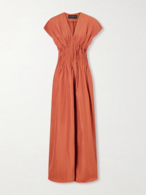 cortana Elena Gathered Woven Maxi Dress