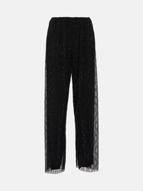 GUCCI GG crystal-embellished tulle pants