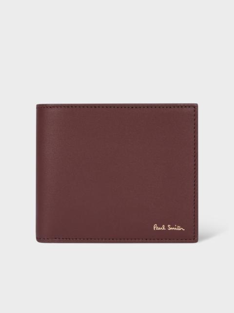 Paul Smith Burgundy 'Signature Stripe' Interior Billfold Wallet