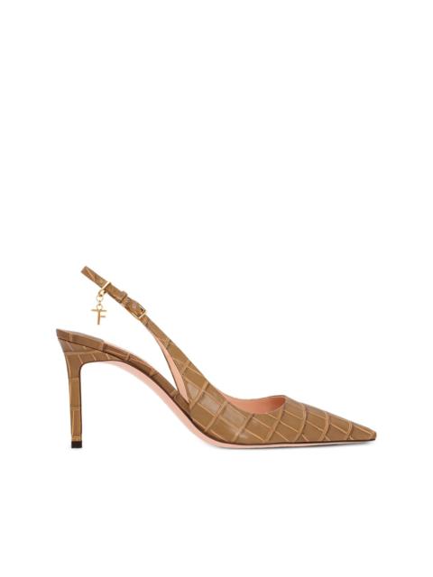 TOM FORD Angelina slingback crocodile-embossed pumps
