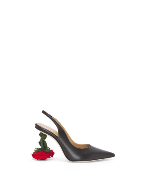 Rose heel slingback in calfskin