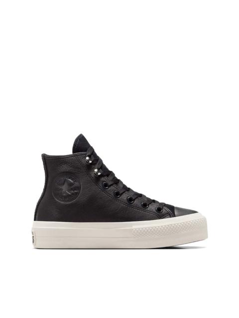 platform leather hi-top sneakers