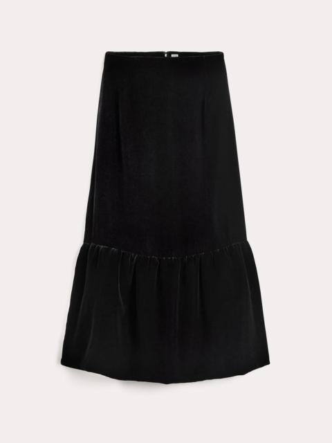 Totême Gathered-hem velvet skirt black