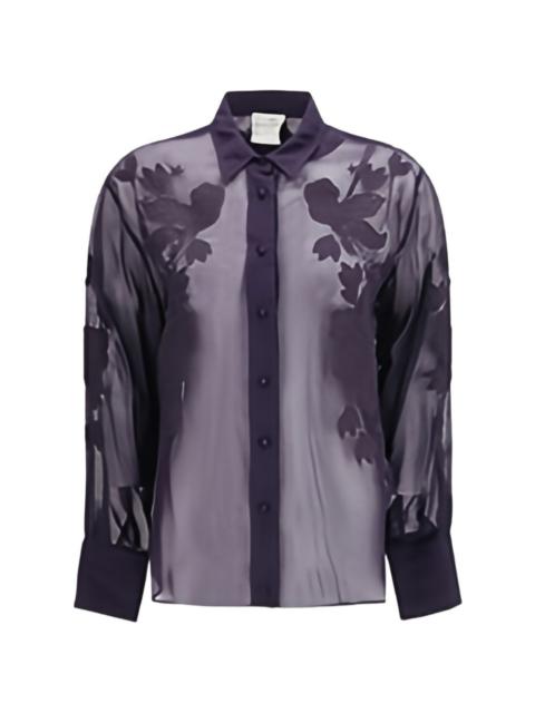 forte_forte floral-embroidered organza shirt