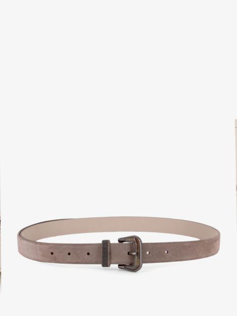 Brunello Cucinelli Suede Belt With Monili Loop