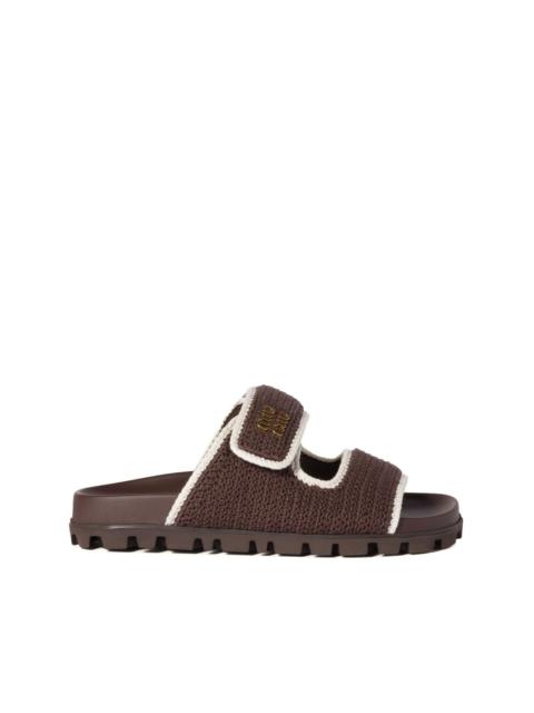 crochet-knit slides