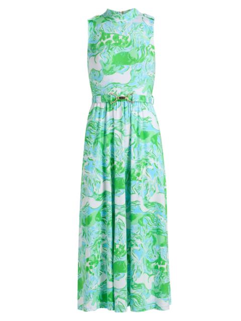 Lilly Pulitzer Women's Colman Belted Midi Dress - Capri Blue Galloping Gals