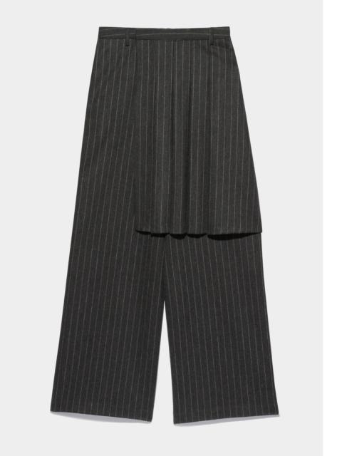 R13 KILTED TROUSER - GREY PINSTRIPE