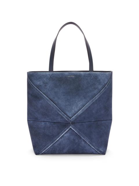 Loewe Large Puzzle Fold Tote in suede calfskin