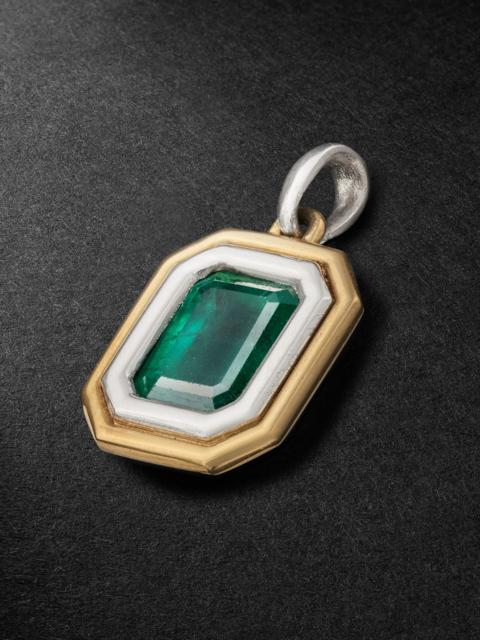 MAOR Equinox XSmall 18-Karat Gold, Platinum and Emerald Pendant