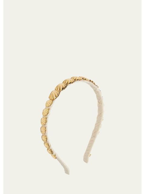 LELE SADOUGHI Golden Shell Wrapped Slim Headband