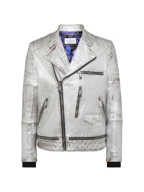 PHILIPP PLEIN leather biker jacket
