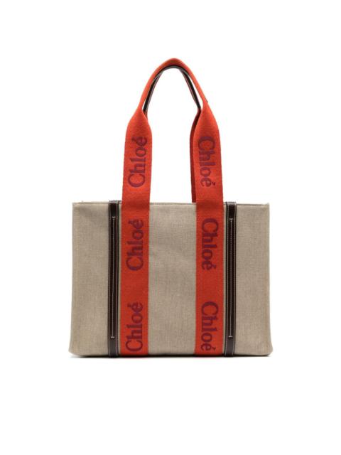 Woody logo-strap tote bag