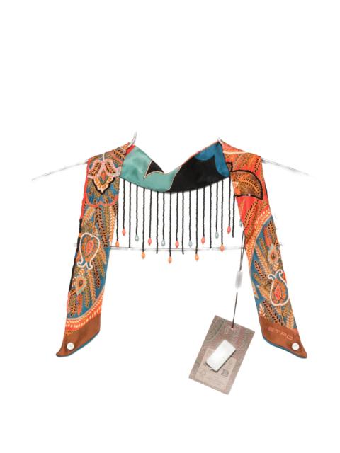 Etro Etro Paisley-pattern Beaded-fringe Neckerchief