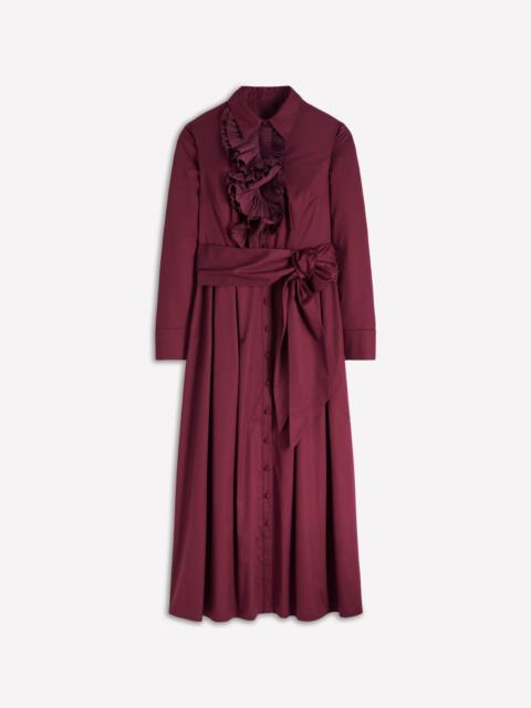 BODEN Pleated Ruffle Shirt Dress-Deep Wisteria