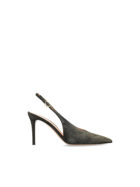 Gianvito Rossi Robbie suede slingback pumps