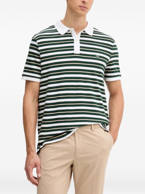 GUESS USA horizontal-stripe logo-patch polo shirt