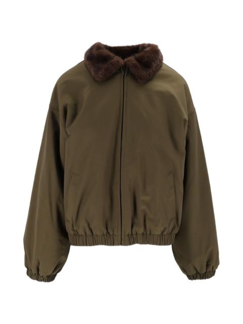 ELEH fur-trim collar bomber jacket