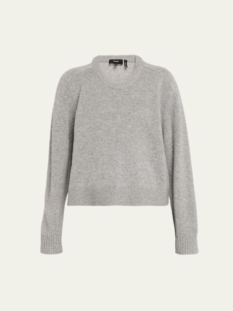 Theory Cashmere Cropped Crewneck Sweater