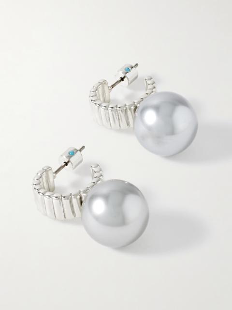ROXANNE ASSOULIN The Swan Silver-tone Faux Pearl Earrings