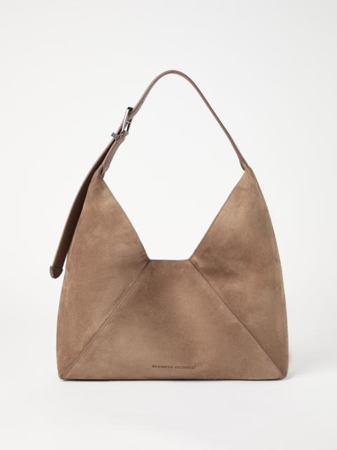 Sueded calfskin hobo bag