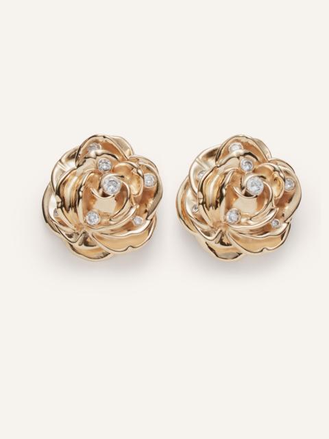 MAGDA BUTRYM Gold-plated rose earrings with crystals