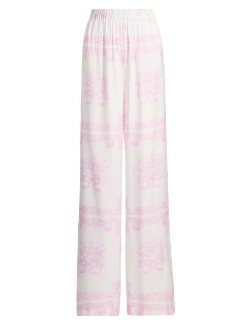 LoveShackFancy Women's Helia Printed Wide-Leg Pants - Ivory Heirloom