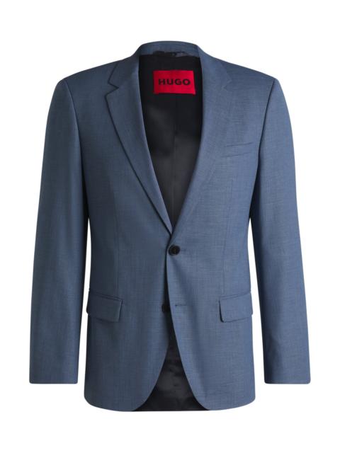 HUGO SLIM-FIT SUIT JACKET IN MOULINÉ PERFORMANCE-STRETCH CLOTH