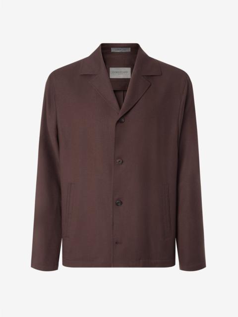 CORNELIANI Dark brown super 160's wool overshirt