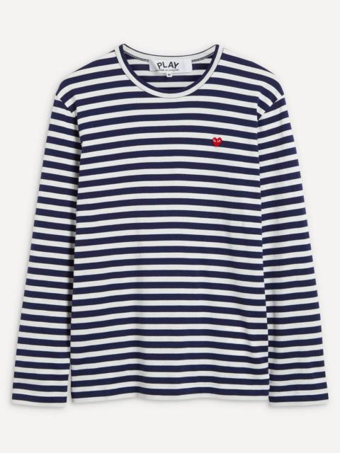Small Heart Logo Patch Striped T-Shirt
