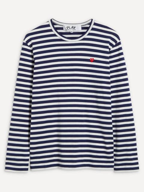 Comme des Garçons PLAY Small Heart Logo Patch Striped T-Shirt
