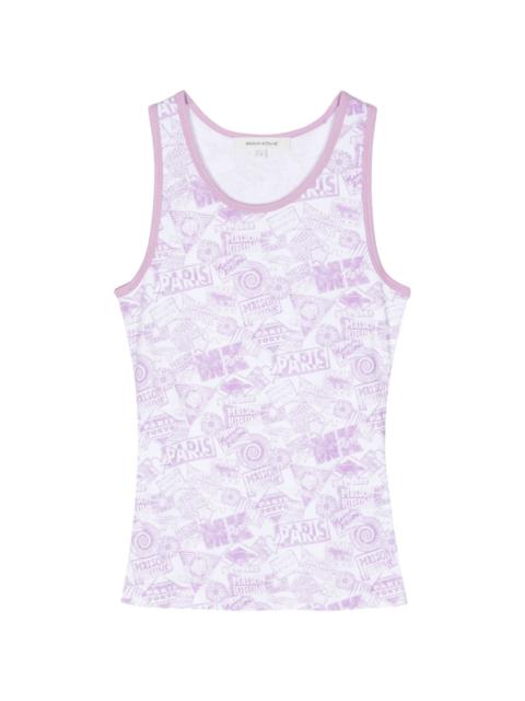 logo-print cotton tank top