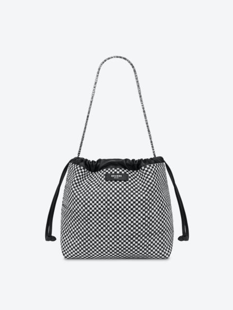 Moschino WOVEN NAPPA LEATHER MICROLETTERING BAG