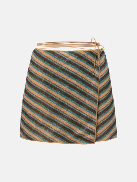 Oséree Lumière striped wrap skirt