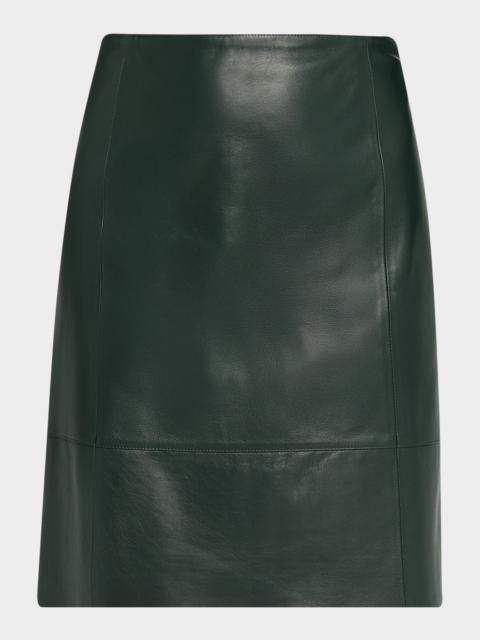 Vince A-Line Leather Skirt