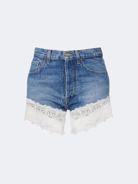 Alanui Romance lace-trimmed denim shorts