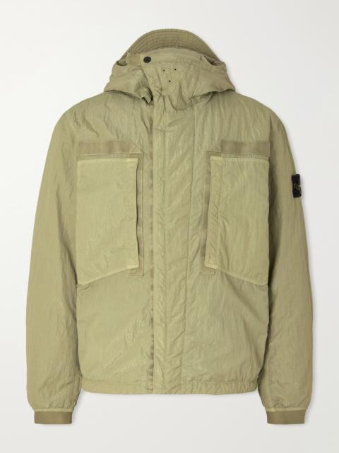 Stone Island Garment-Dyed Padded Crinkled Warp Rib Nylon-TC Hooded Jacket