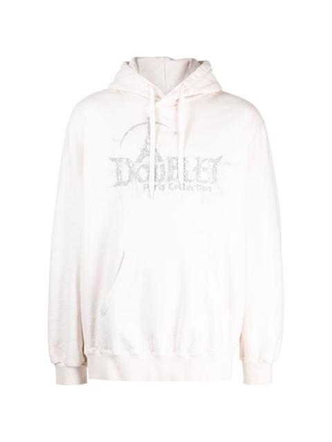 doublet logo-embellished cotton hoodie