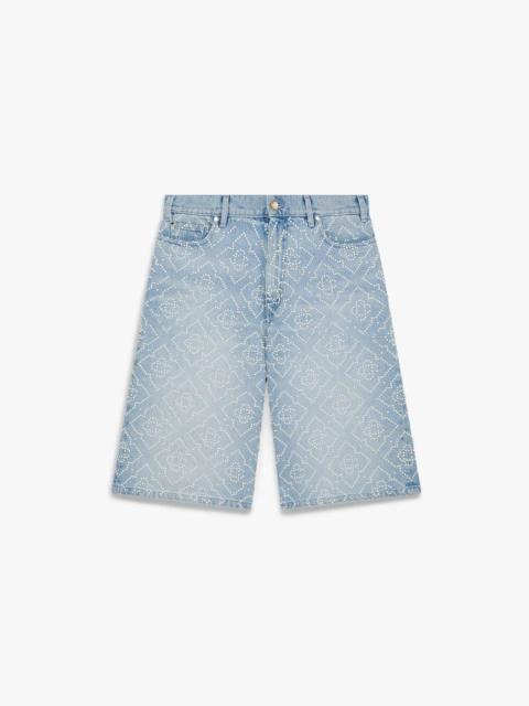 CASABLANCA Pearl Monogram Denim Shorts | Casablanca Paris