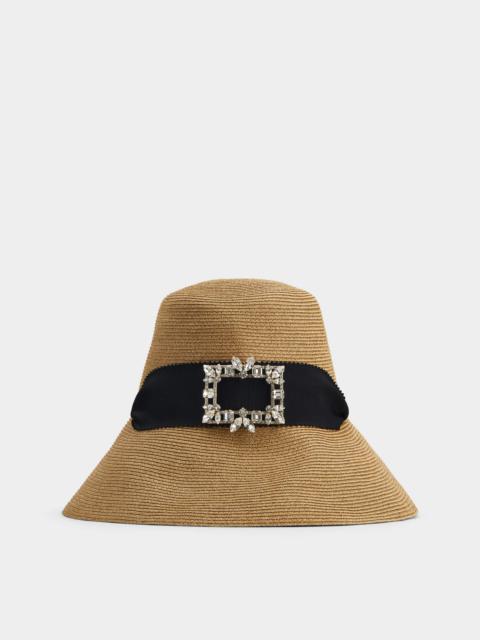 Broche Vivier Buckle Hat in Straw
