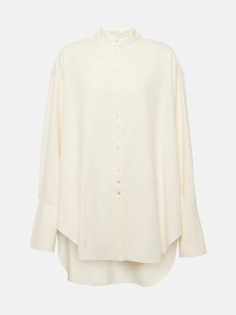 Grandad oversized silk shirt